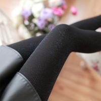 秋冬季新款螺纹竖条打底裤女外穿显瘦保暖裤加绒加厚炫彩一体裤子 透七彩-加薄绒200g 踩脚款[均码80-140斤]