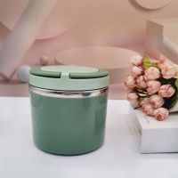 华美韩式乐彩保温饭盒 便当盒 不绣钢单层防漏迷你小饭盒 典雅绿(630毫升)