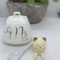 陶瓷调味罐味精盐罐辣椒猪油瓶碗水蒸蛋盅隔水燕窝炖盅家用大小号 半斤装调味罐(M字)