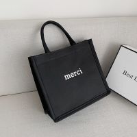 大学生上课包包2021新款韩版简约单肩托特包女ins日系软妹手提袋 黑色 关注店铺送礼品