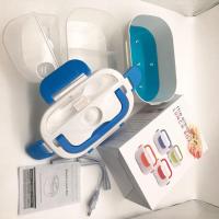 无需注水电加热保温车载居家两用饭盒不锈钢塑料插电便携加热饭盒 蓝色 车家两用塑料