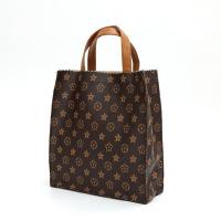 手提包老花包包2020新款潮东大门手提包大容量印花托特吸扣妈咪包 棕色