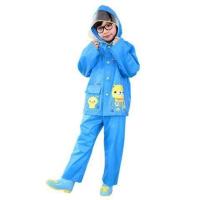 儿童雨衣雨裤套装男孩女孩分体式小学生大檐帽两件套骑行步行雨衣 蓝色(不带书包位) XXL码