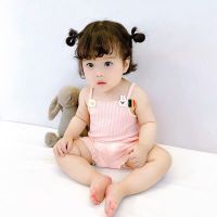 2020吊带背心套装女小童儿童夏季家居服小孩吊带睡衣两件套新款潮 粉红色 80