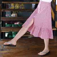 女童套裙2021夏装新款儿童短袖套装女孩中大童韩版洋气休闲两件套 红色格子裙 120 建议身高120cm左右