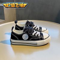 超级飞侠童鞋帆布鞋秋季新款男女童鞋板鞋休闲鞋高帮鞋低帮帆布鞋 黑色(低帮) 25 码内长16.5适合脚长16