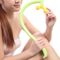 磁疗四球颈椎按摩器按压夹脖子颈部按摩球不求人捏揉家用肩多功能 肩颈按摩勾绿(送经络图)