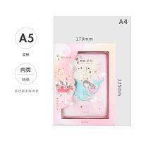 减压笔记本睡眠枕头解压本可爱少女心学生手账本礼盒记事日记本子 蓝鲸(遇见粉色星河)