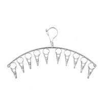 新款不锈钢两用袜架宝宝晾衣夹学生袜夹子宿舍晾衣架内衣旅行袜架 外防风 6夹一个装