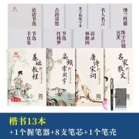 正楷字帖成人凹槽练字本高中初中楷书速成练字贴男女初学楷体字贴 楷书13本[赠练字笔]