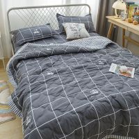 夏被空调被学生宿舍儿童薄款被子水洗棉夏凉被夏季单人可机洗被芯 深灰[水洗棉/可机洗] 60x100cm[婴幼儿夏被]