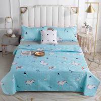 夹棉绗缝床单床盖三件套双面加厚学生宿舍单人双人榻榻米沙发垫子 彩虹飞马 90*220cm单件床盖