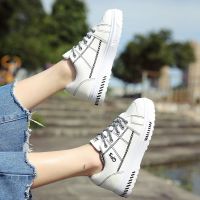 2021秋季新款帆布鞋女学生百搭韩版板鞋平底格子低帮休闲鞋单鞋子 白色(8825) 35