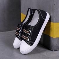 2020新款韩版百搭柔软帆布小蝴蝶厚底松糕摇摇鞋透气休闲鞋单鞋女 黑色 35