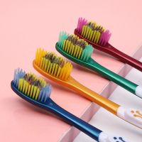 牙刷硬毛软毛细丝成人高档男女士强力去烟渍独立包装整卡批发 4支 6001软毛牙刷