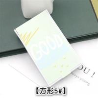 小清新折叠带梳子小镜子随身化妆镜便携小号梳妆镜 ins插画塑料镜 [方形5#]