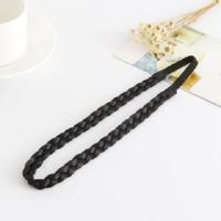 穆斯林新款打底绷带假发发箍辫子头箍麻花回族女士时尚发带发圈包 黑色单辨