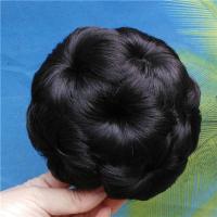 九朵花发包 爪夹式发包 假发发包盘头花苞 抓夹式九朵花卷发包头 小号:自然黑