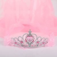 发光可爱儿童头饰苏菲娅同款头纱公主披纱头纱小女孩表演演出道具 苏菲娅同款(粉色) 体验装一个