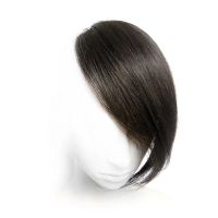 真发斜刘海隐形无痕假刘海真发中分修脸发帘长自然蓬松空气假发片 假发:黑色 单独刘海