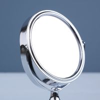 简约小镜子ins风小圆镜随身携带双面放大化妆镜子女桌面梳妆 便携 简约台式双面圆镜