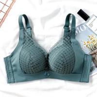 泰国乳胶棉内衣女聚拢小胸文胸罩无钢圈防下垂收副乳蕾丝加厚款 墨绿色(奥仙儿) 乳胶棉超聚拢 32/70A杯B杯都合适