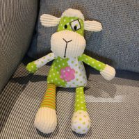 婴儿毛绒玩具安抚睡觉可爱小牛羊鸡幼儿宝宝女孩玩偶布娃娃公仔 绿色 小羊 全长约28厘米