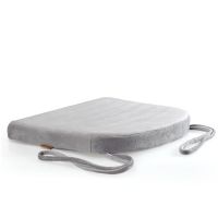 学生坐垫学校教室记忆棉垫子椅子屁垫宿舍凳子椅垫座垫透气屁股垫 灰色(短绒) 37x35x4cm(绑带款)