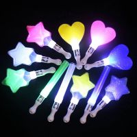 发光五角星爱心荧光棒演唱会道具明星闪光应援棒儿童地摊玩具货源 爱心+五角星+直筒荧光棒混发 1个