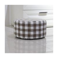 地板家用矮凳子小卧室内客厅布艺坐墩板凳登子床上榻榻米宿舍神器 圆墩格调