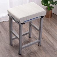 学生凳子垫教室服装厂加厚海绵亚麻坐垫屁股垫制衣厂员工座垫防滑 米白色 34cm*24cm*3cm(卡扣款)