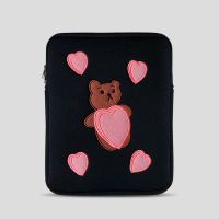 适用苹果笔记本电脑包MacBookpro16/15/13女ipad10.2寸防震内胆包 桃心熊[内胆包] 11寸竖款(9