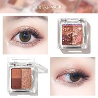 Thyra/昙雅三色眼影小萌新拼色学生平价大地色亮片珠光学生初学者 E01小咖啡