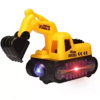 儿童玩具男孩车挖掘机玩具小孩遥控汽车工程车宝宝遥控汽车礼物 黄色万向挖掘机 厂配[无电池]