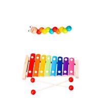 宝宝玩具女孩10个月儿童绕珠串珠益智积木男孩早教1至3周岁婴儿女 八音敲琴+扭扭虫