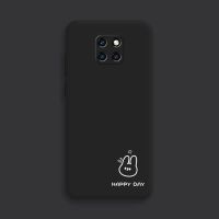 简笔画小熊华为mate20手机壳mate20pro硅胶软套20x镜头全包防摔女 mate20pro简笔画小兔-经典黑