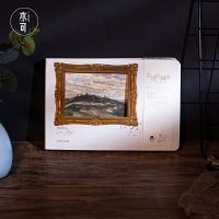 创意梵高会动的油画AR手帐本印象派星空复古涂色减压空白笔记本子 巴黎屋顶眺望(送中性笔+明信片)_