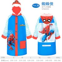 奥特曼儿童雨衣男童小学生幼儿园宝宝小孩带书包位防水上学衣雨披 蜘蛛侠充气帽檐款[迪士尼品牌] S(适合身高100-110