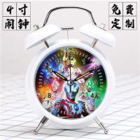 4寸赛罗奥特曼超人男孩女孩闹钟超大声打铃静音卡通儿童动漫文具 银河01白色 高质量电池款夜灯闹钟[送2节电池]