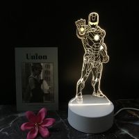 小夜灯睡觉房间床头灯男生儿童生日礼物钢铁侠蜘蛛侠皮卡丘奥特曼 钢铁侠 单色(普通包装)