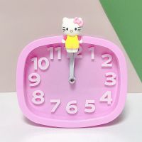 卡通粉色小闹钟学生专用闹表床头钟儿童男孩女孩卧室书桌可爱时钟 猫咪款