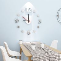 创意DIY时钟3d立体墙贴挂钟亚克力客厅卧室静音墙壁钟表装饰贴画 40cm直径11款 镜面银