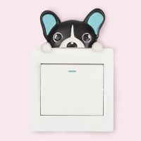 ins北欧风可爱卡通树脂灯开关贴个性创意3d立体插座装饰墙贴家用 偷偷看你-小斗牛