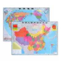 2021新版中国地图+世界地图墙贴防水大尺寸高清地理百科知识挂图 76X106厘米 世界地图