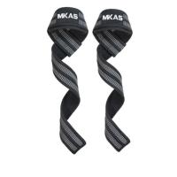 举重护腕助力带握力带健美健身拉力带单杠哑铃加压防滑加厚借力带 黑色