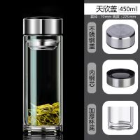 双层玻璃杯加厚男女便携隔热水杯子家用泡茶户外盛水饮水旅行车载 简约-单杯 无盖杯-平底-单层-250ml-偏小