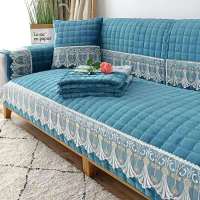 冬季沙发垫毛绒布艺欧式简约现代坐垫沙发套全包万能套沙发套全盖 花边毛绒款-如东 45*45椅子垫一张(颜色随机)