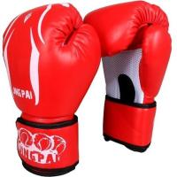 竞派成人拳击手套拳套散打娱乐泰拳搏击训练打沙袋成型内胆手套 红色透气款