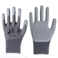 牛郎星皱纹耐磨浸胶防滑胶皮防护工作手套男干活挂胶带胶劳保手套 牛郎星皱纹558(12双) L