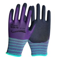 登升握得牢#519耐磨手套磨砂防滑柔软劳务劳保用品男弹力 6双登升#519紫黑握得牢